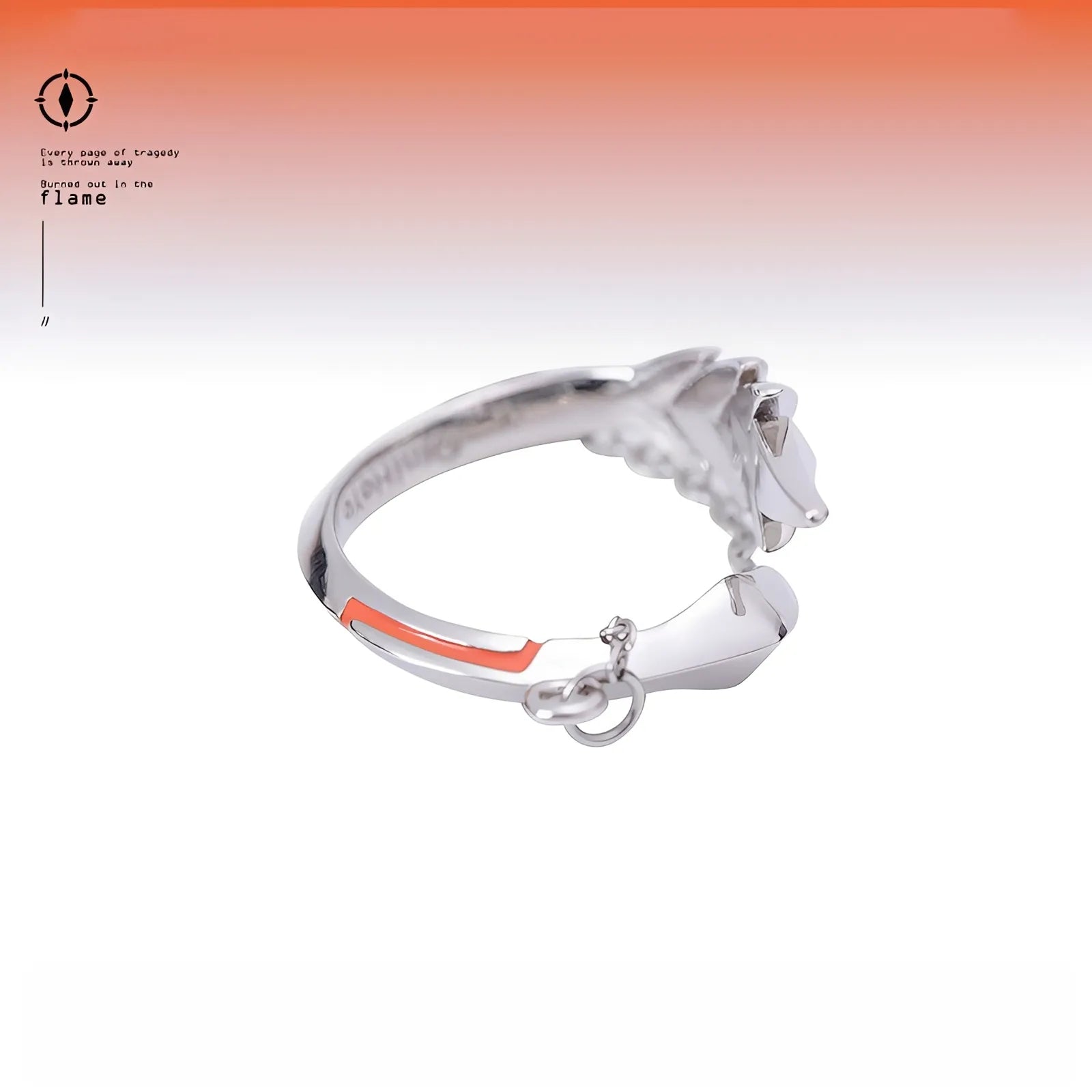 Honkai Impact 3 Flamescion Kiana ring necklace metal texture pendant design close up