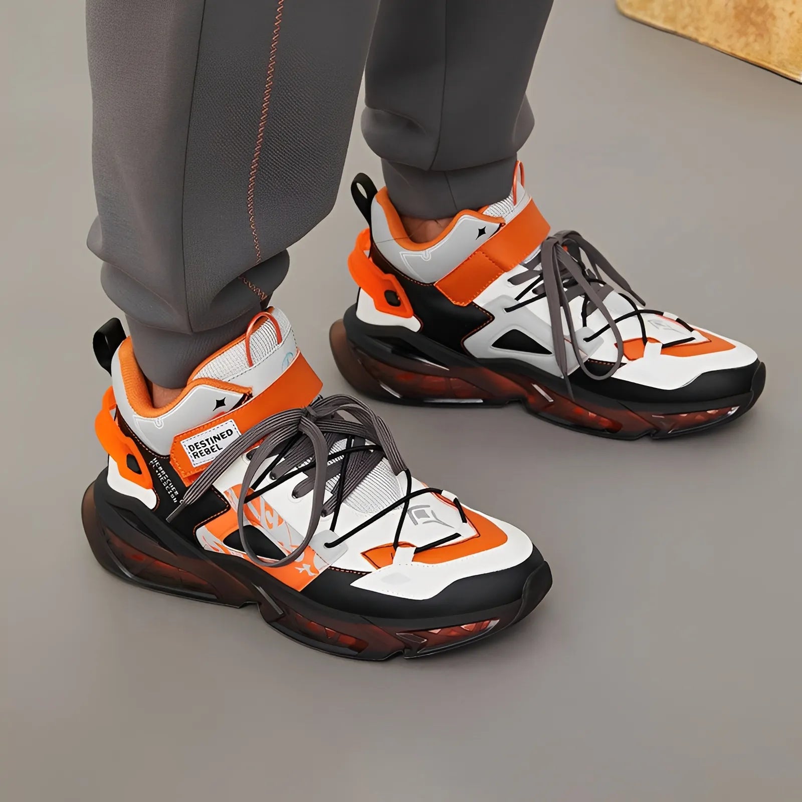 Honkai Impact 3 Flamescion Series sneakers inspired by Kiana Kaslana front view anime themed streetwear shoes