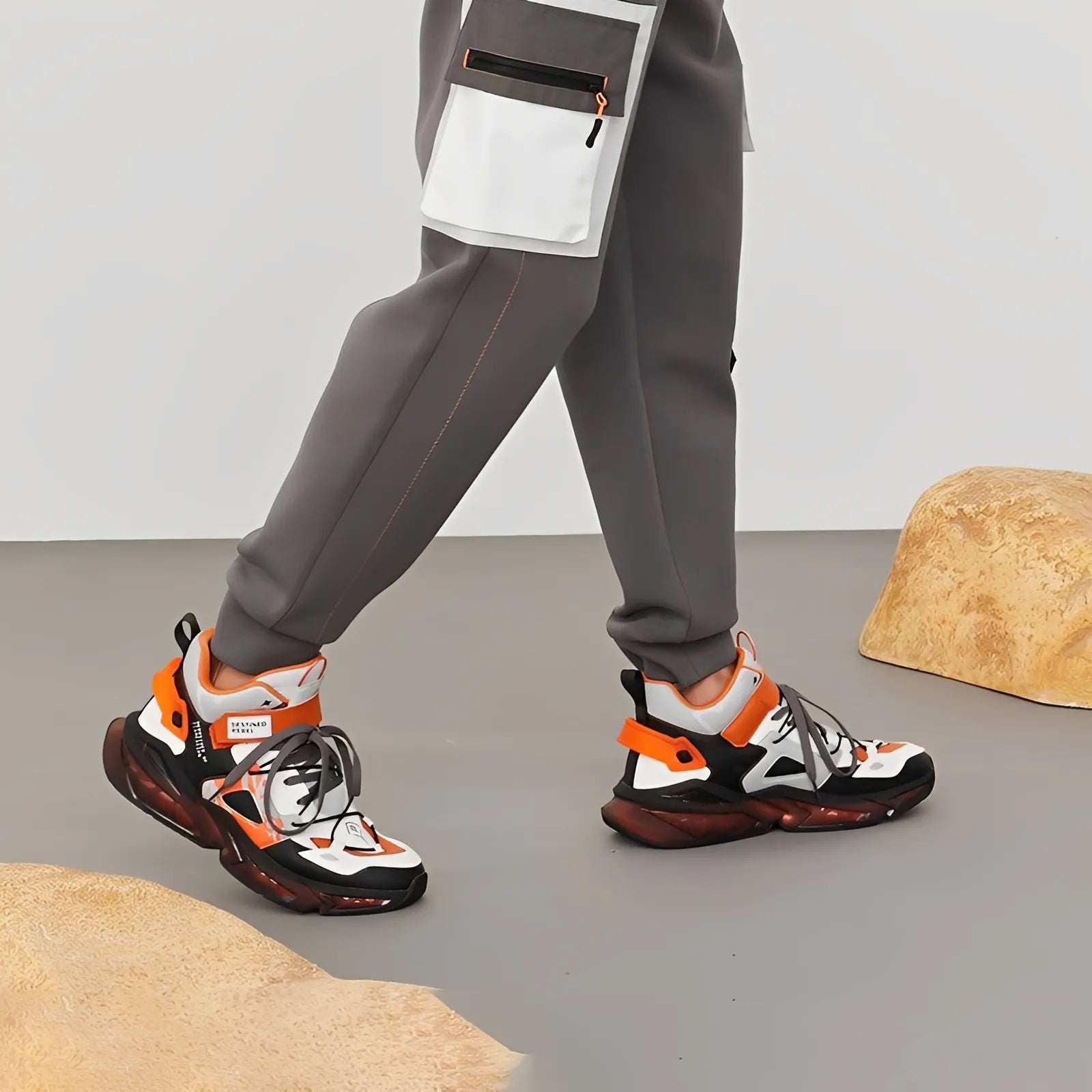 Honkai Impact 3 Flamescion Series Kiana Kaslana sneakers side view with orange flame themed design