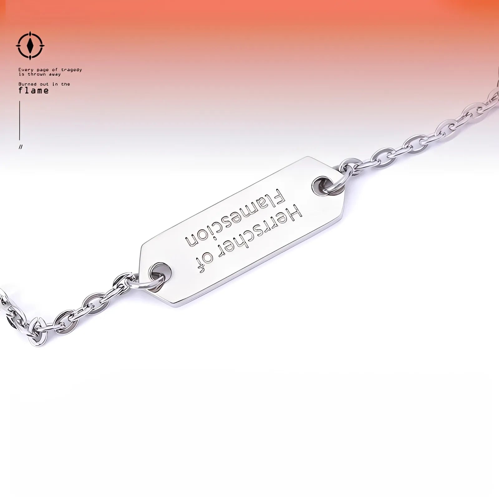 Honkai Impact 3 Herrscher of Flamescion Kiana ring necklace set angled view flame design ring pendant