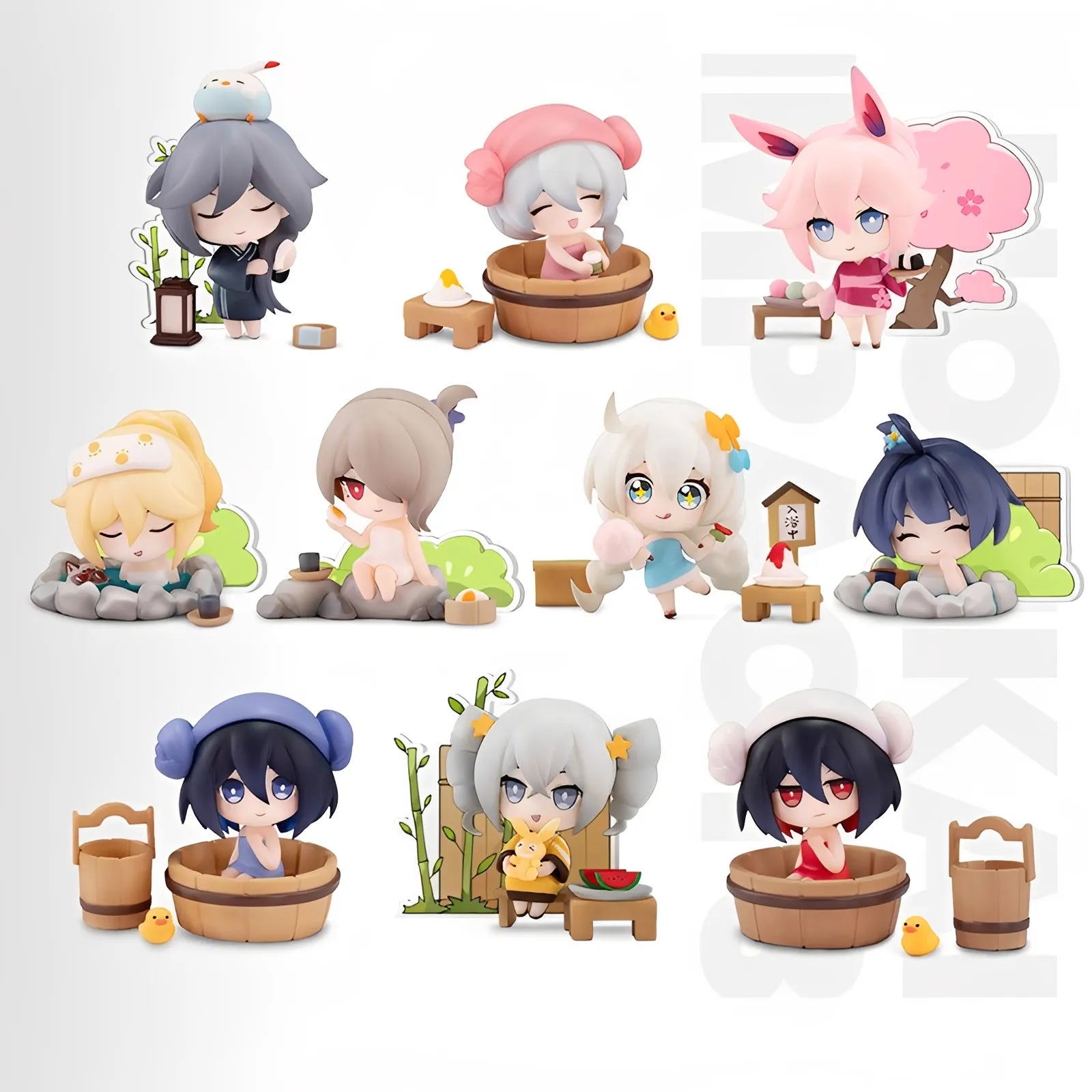 Honkai Impact 3 Hot Spring Vacation chibi figure full set collectible anime figures