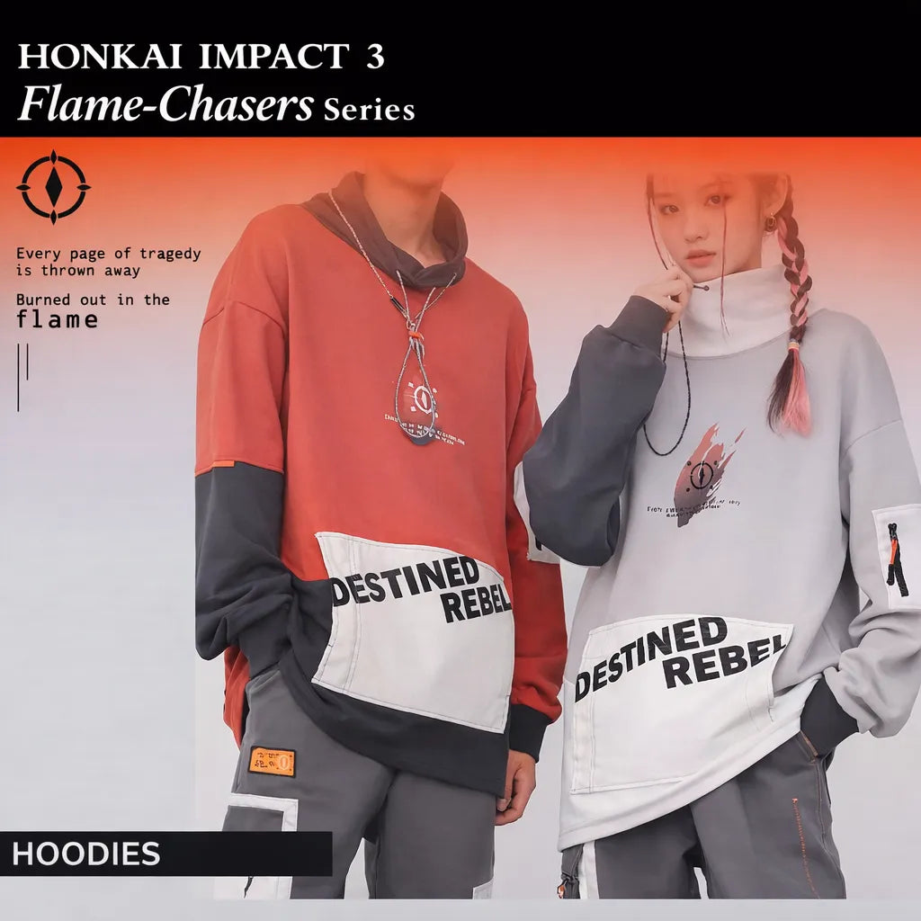 Honkai Impact 3 Flame-Chasers hoodie fabric information 100 percent cotton anime hoodie