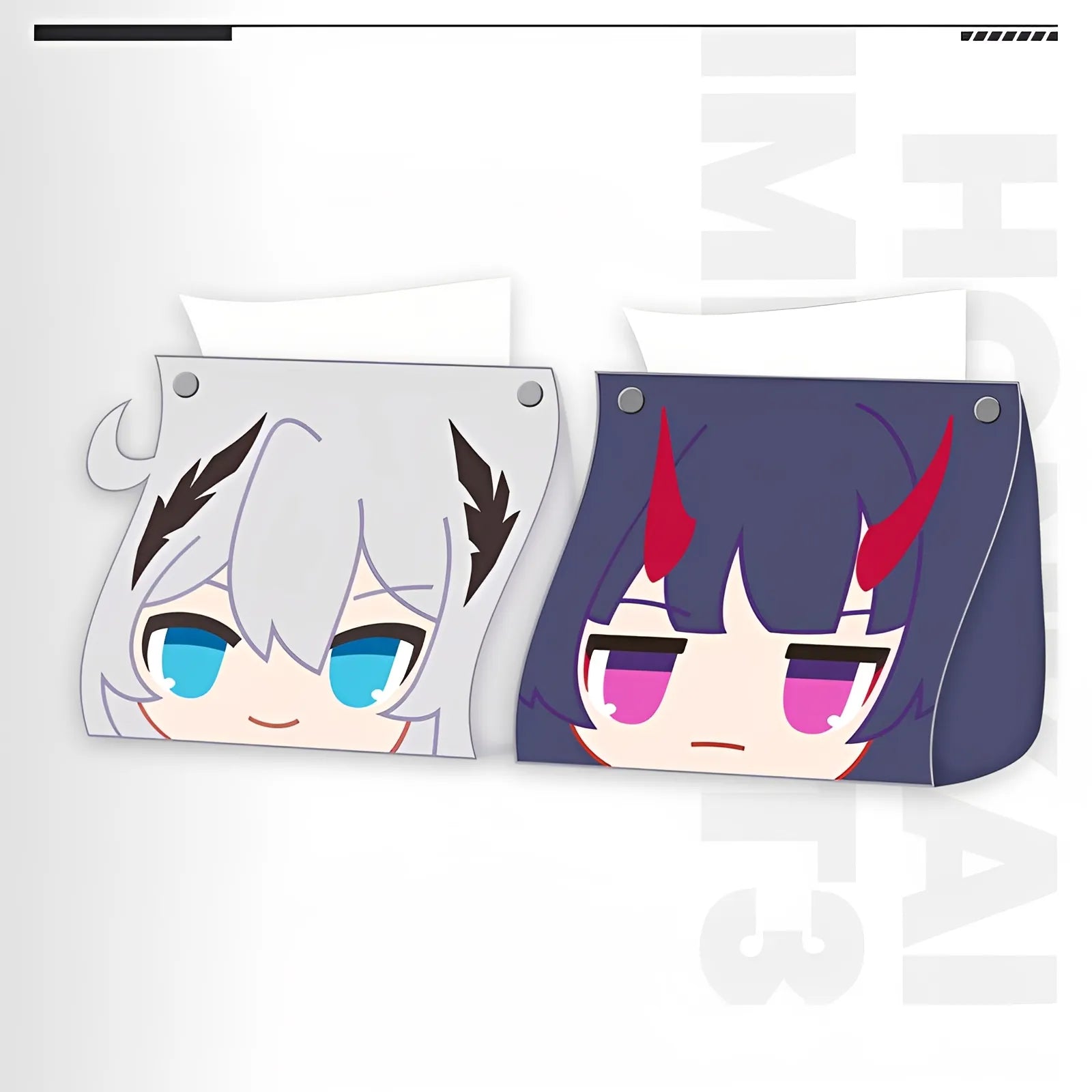 Honkai Impact 3 PU leather tissue box desk accessory with chibi Kiana and Raiden Mei