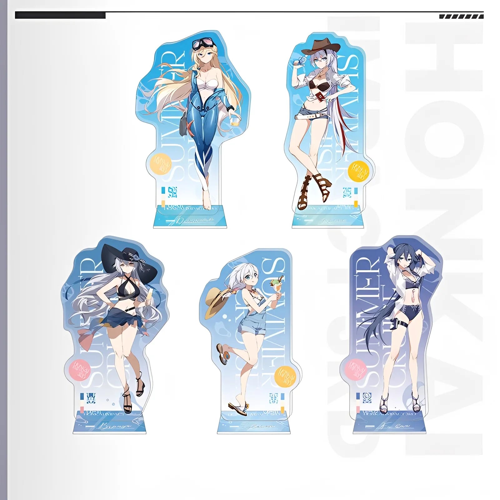 Honkai Impact 3 Leisure Summer Series Valkyries acrylic stands Herrscher of Sentience Yae Sakura Seele Raiden Mei Rita Kiana Bronya Theresa Fu Hua Durandal