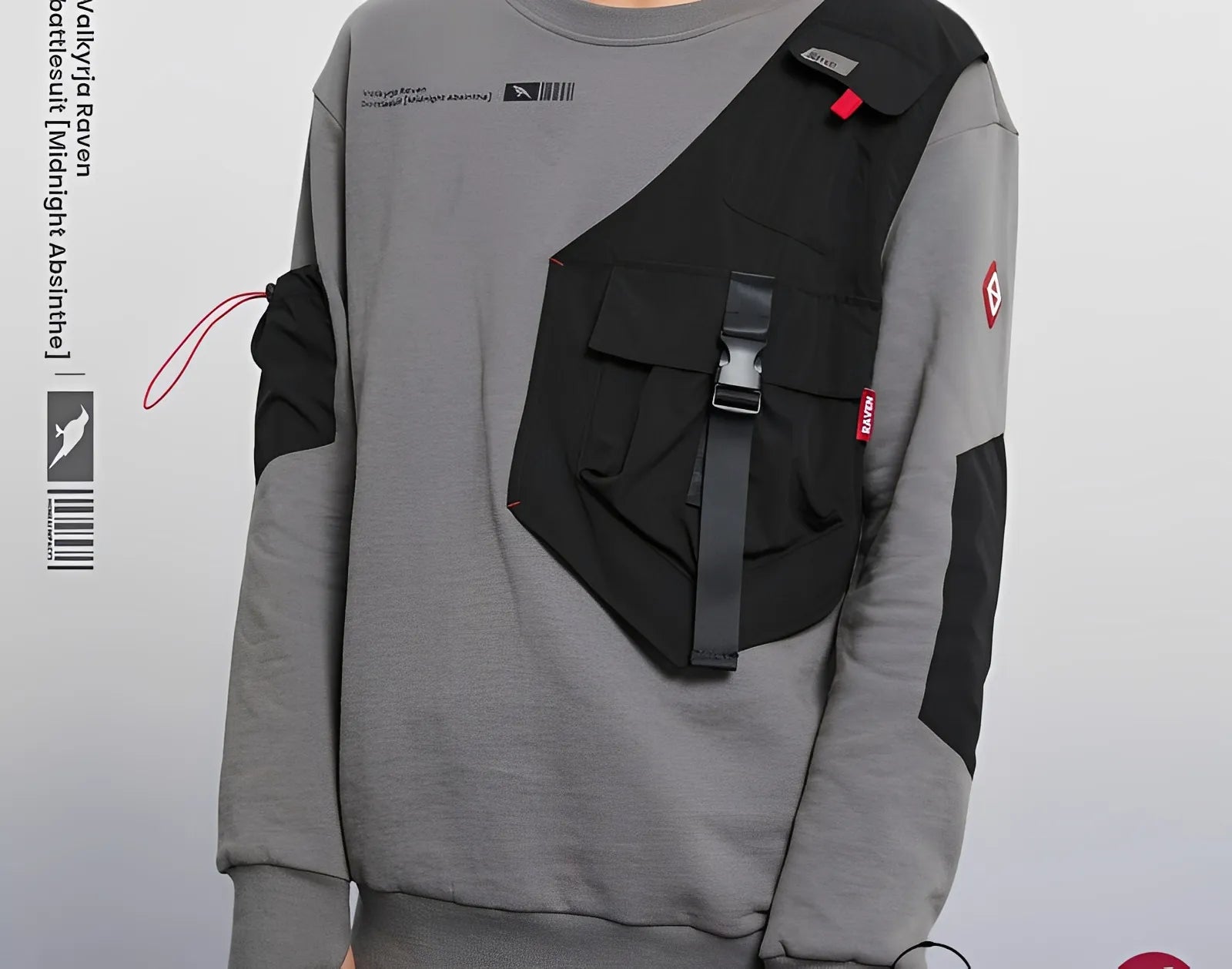 Honkai Impact 3 Midnight Absinthe Natasha patchwork sweatshirt layered tactical design anime apparel