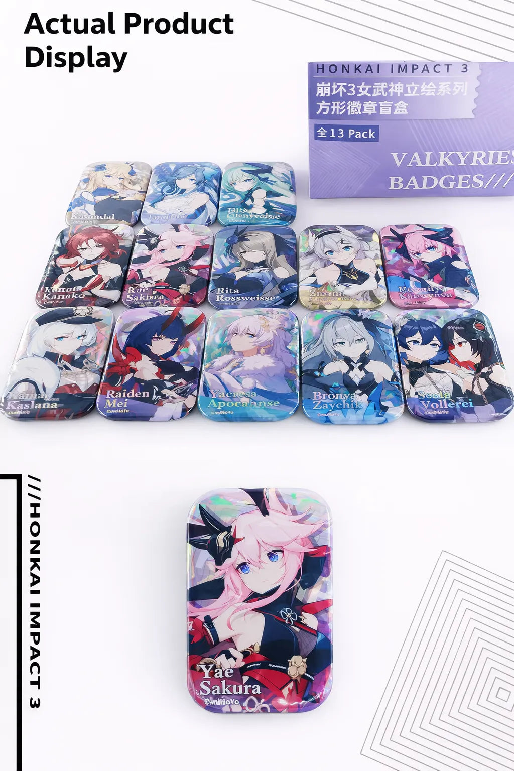 Honkai Impact 3 Valkyrie square badge blind box character lineup