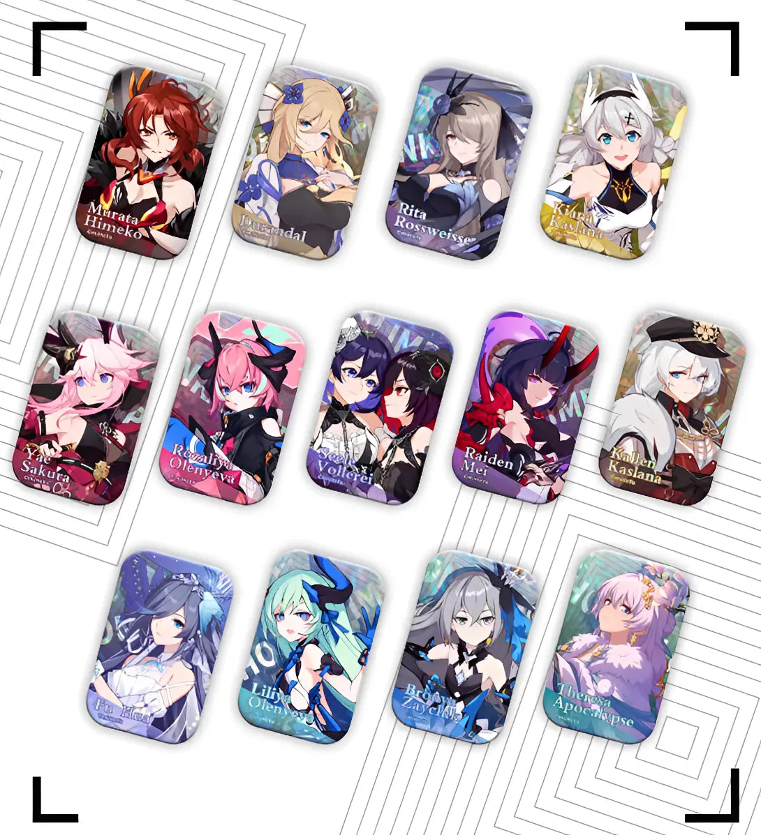 Honkai Impact 3 Valkyrie square badge blind box packaging