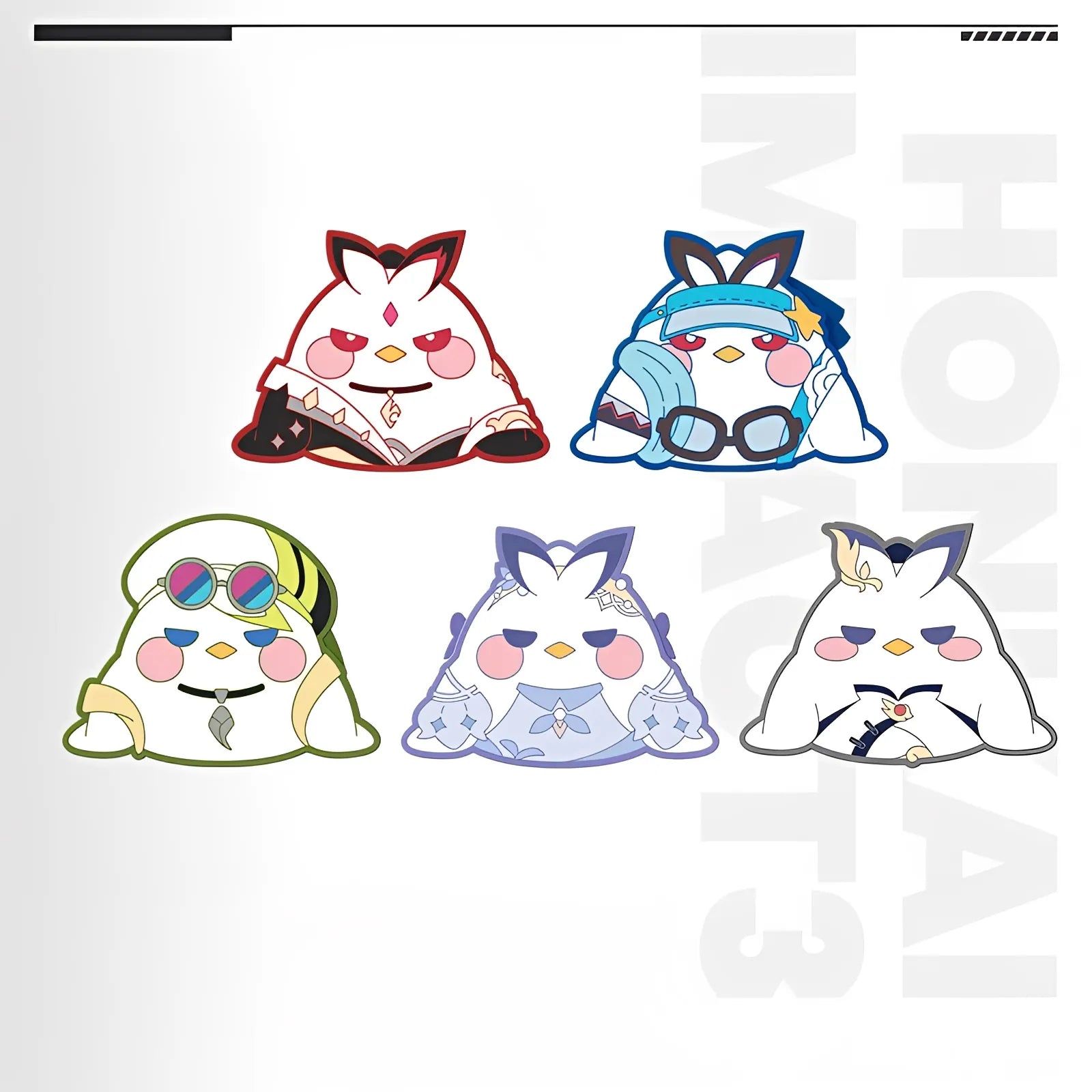 Full set of Honkai Impact 3rd Chiyuan Party Series PVC rubber clips with chibi mascot designs