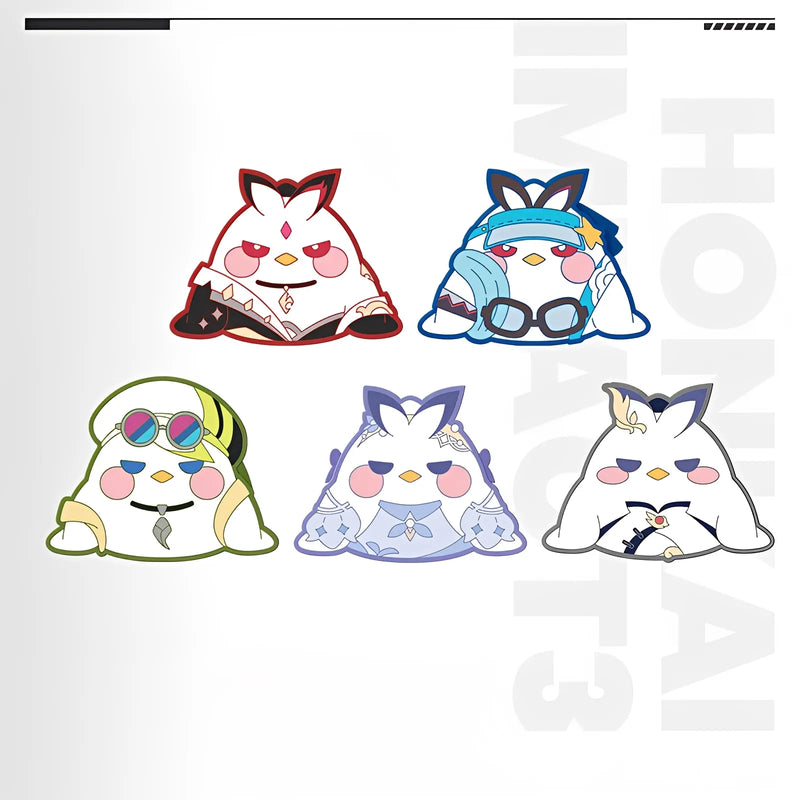 Full set of Honkai Impact 3rd Chiyuan Party Series PVC rubber clips with chibi mascot designs