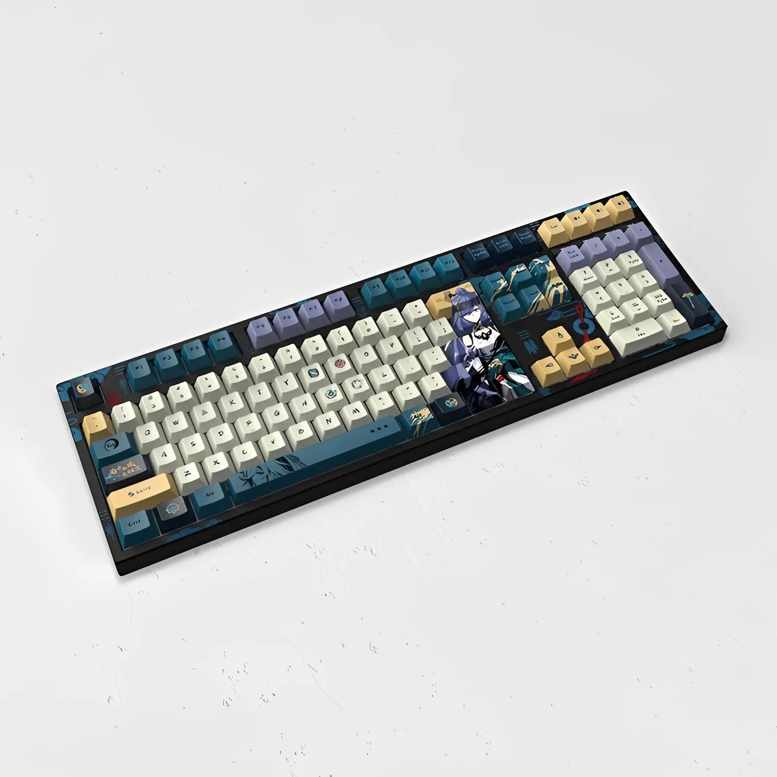 Full layout Honkai Impact 3rd Fu Hua Cloud Ink Heart mechanical keyboard with themed keycaps