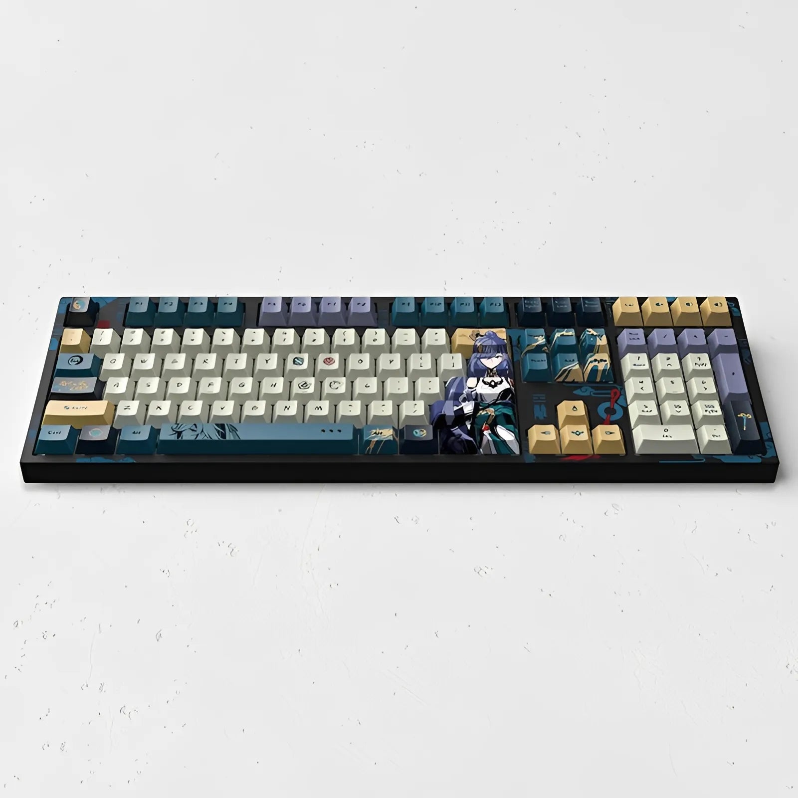 Honkai Impact 3rd Fu Hua themed mechanical keyboard with RGB backlighting and Kailh BOX switches