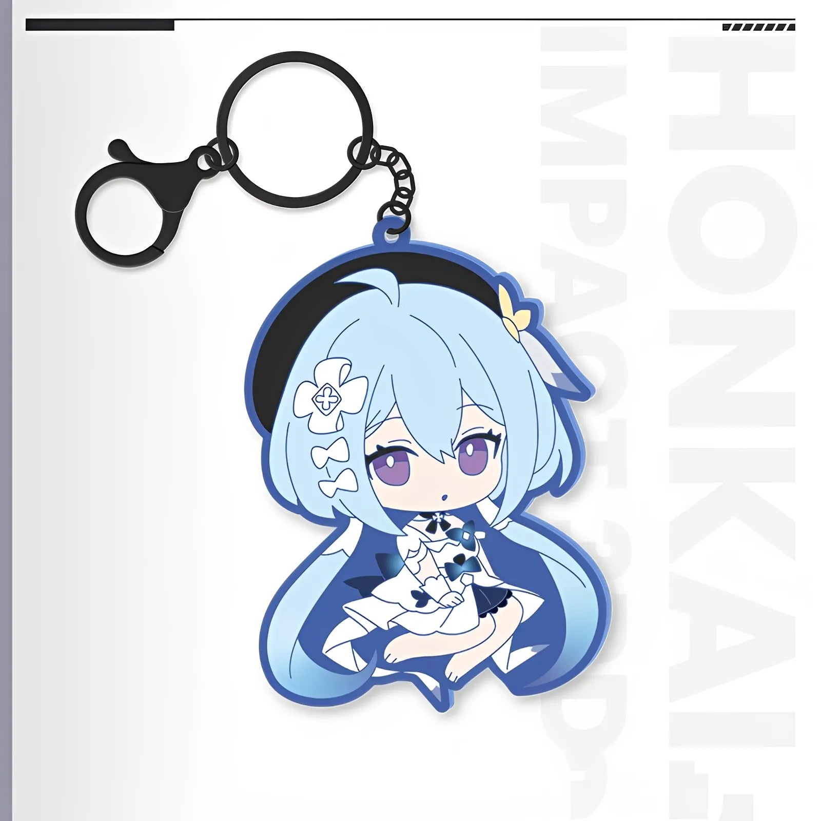 Honkai Impact 3rd Griseo chibi soft rubber keychain with metal keyring
