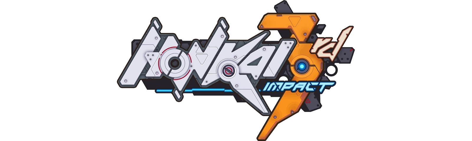 Honkai Impact 3rd official game logo with mechanical sci-fi design
