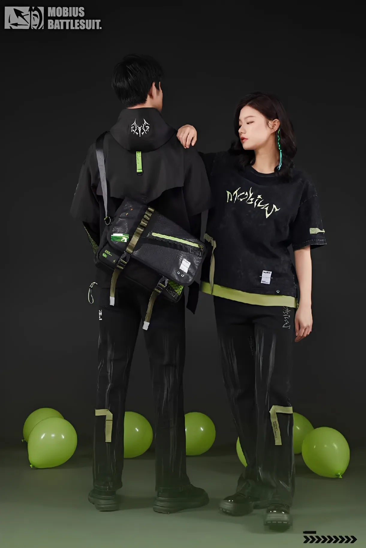 Mobius Infinite Ouroboros denim pants logo detail Honkai Impact 3rd streetwear design