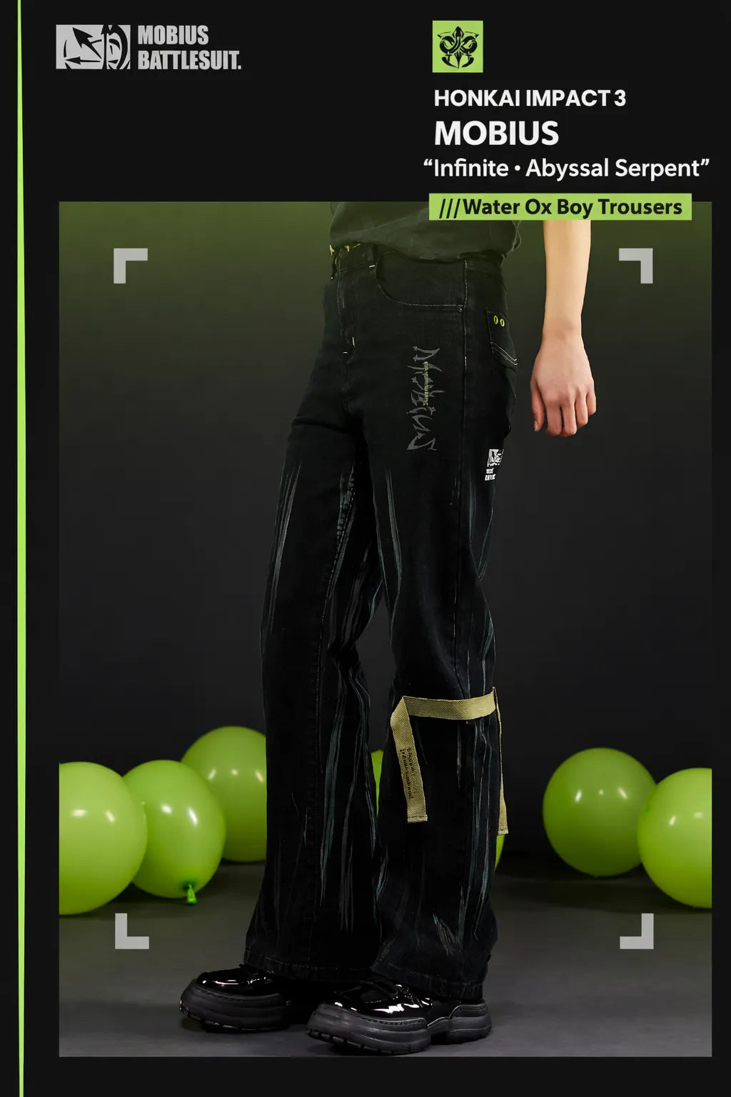 Honkai Impact 3rd Mobius Infinite Ouroboros denim pants anime streetwear outfit style