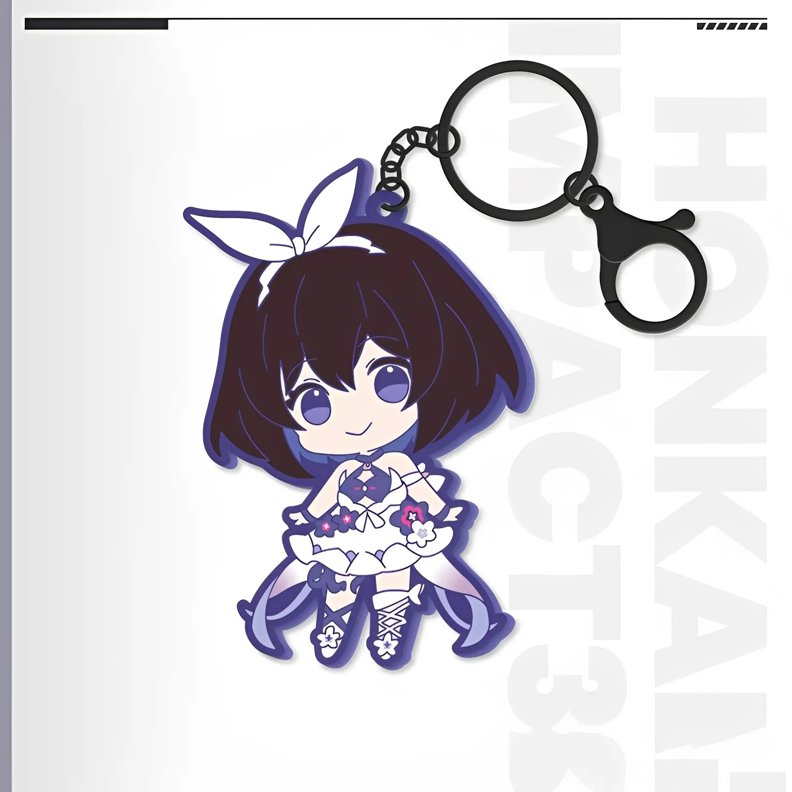 Honkai Impact 3rd Seele Vollerei white version chibi rubber keychain