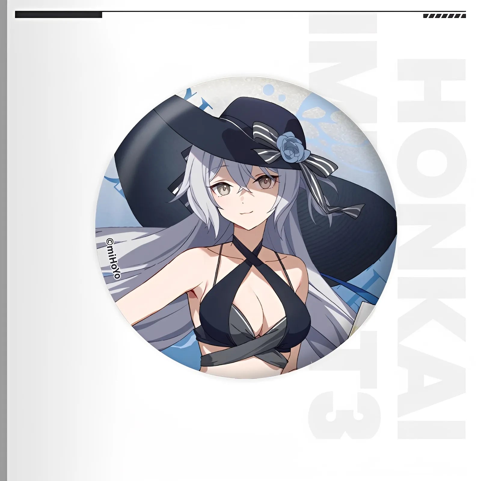 Honkai Impact 3rd Summer Series tinplate badge featuring Bronya Zaychik character artwork collectible anime metal badge