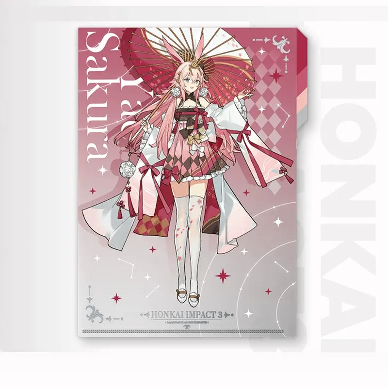 Honkai Impact 3 Valkyrie Kiana Durandal Rita A4 File Folder