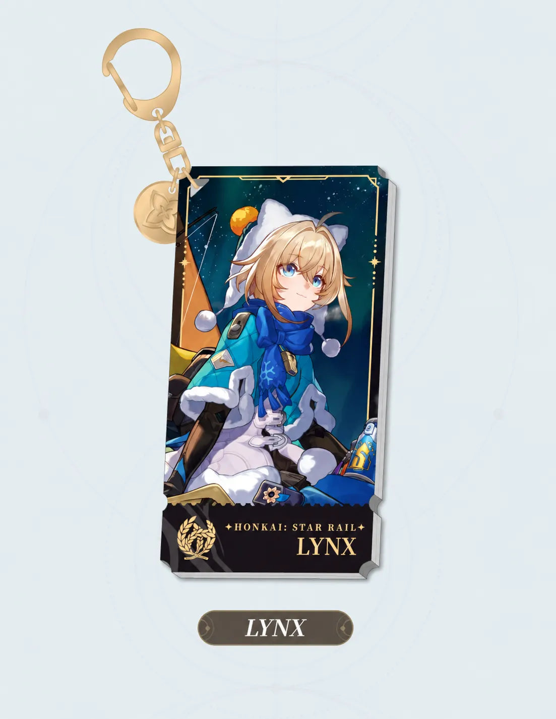 Lynx Abundance acrylic charm with gold-tone clasp