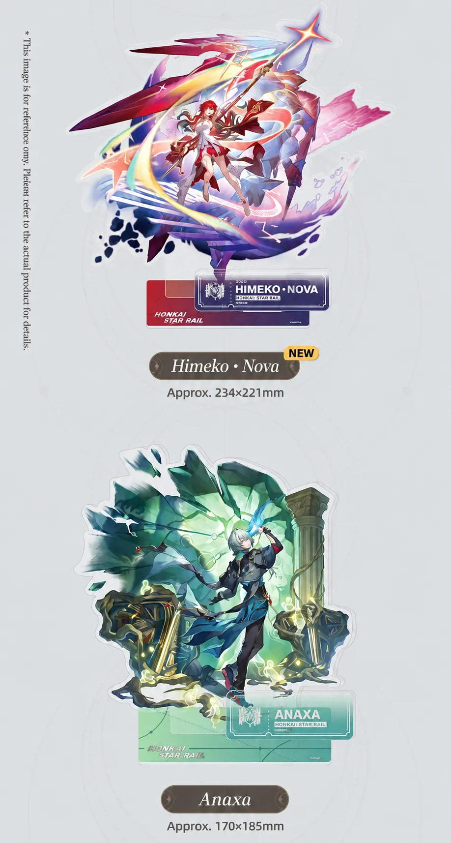 Himeko • Nova and Anaxa Erudition Acrylic Standees with character display bases