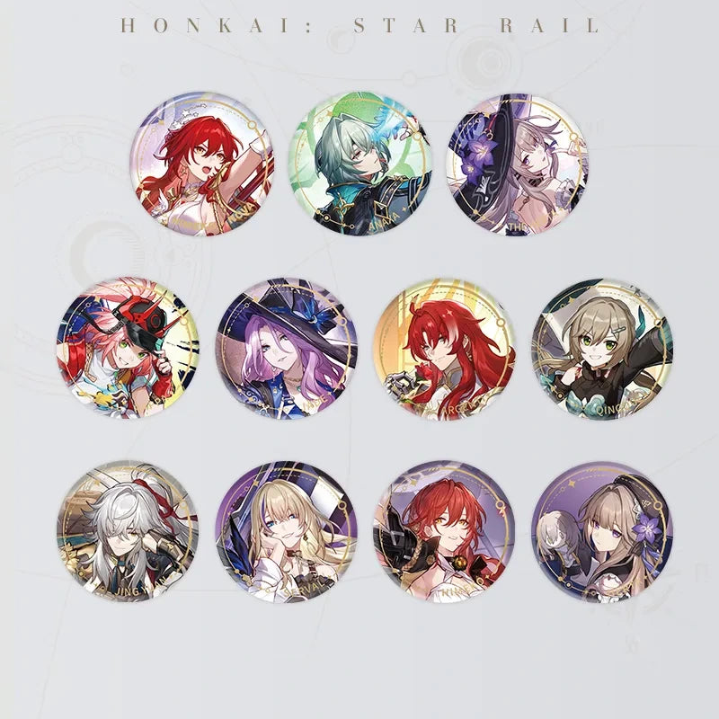 Honkai: Star Rail Character Artwork Series Erudition Badges featuring multiple character designs