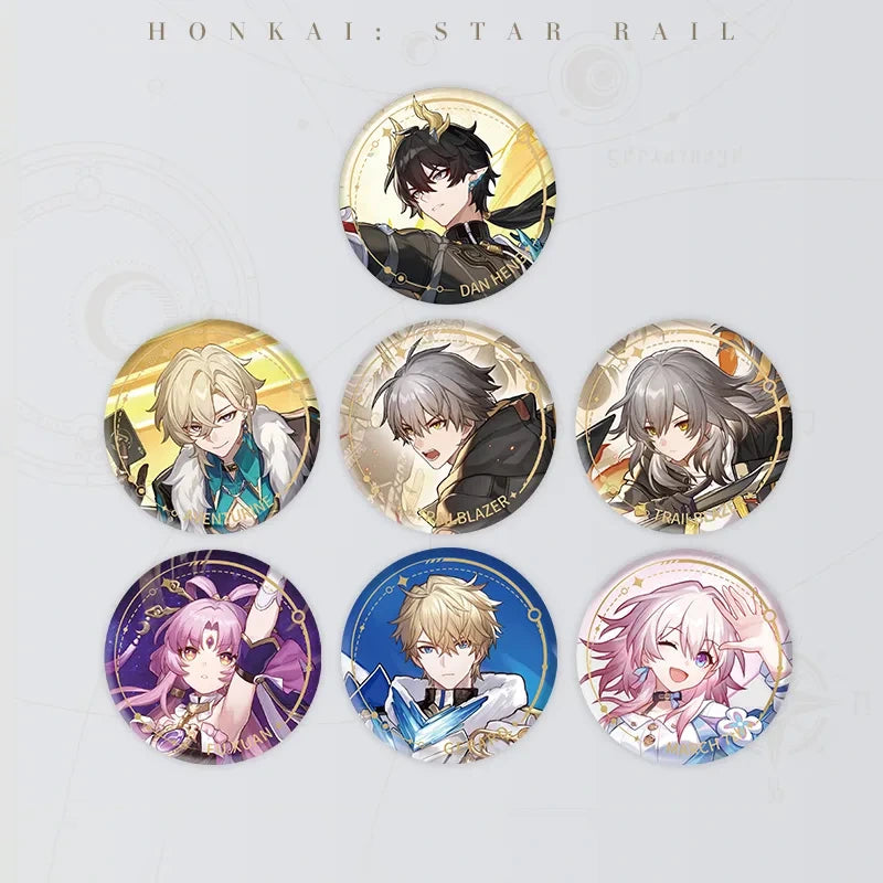 Honkai: Star Rail Character Artwork Series Preservation Badges collection featuring 7 character designs