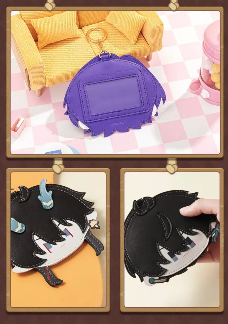 Honkai Star Rail Chibi Doll Series card holders featuring stitched PU leather and character details