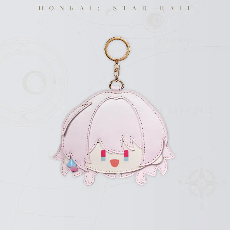 Honkai Star Rail March 7th Chibi Doll Series card holder featuring pink hair and cheerful expression