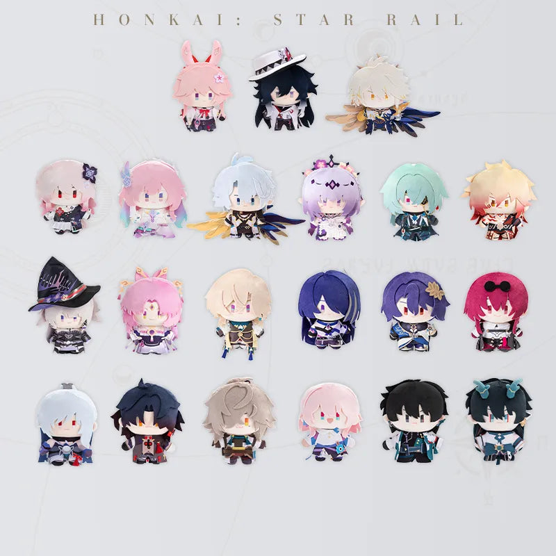 Honkai Star Rail Chibi Doll Series collection featuring 21 character plush doll designs