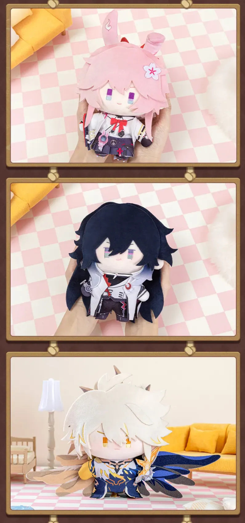 Honkai Star Rail Chibi Doll Series plush dolls featuring detailed fabric costumes and embroidered character faces