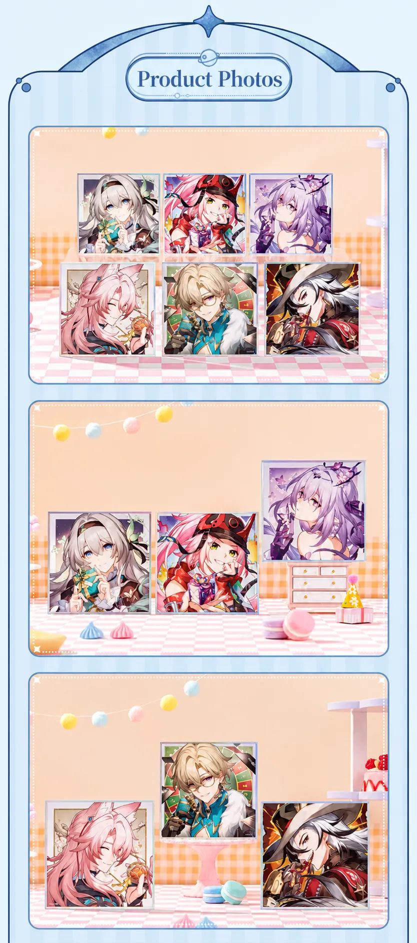 Cosmic Candy House Series PET Shikishi Art Boards displayed in a candy-themed setting