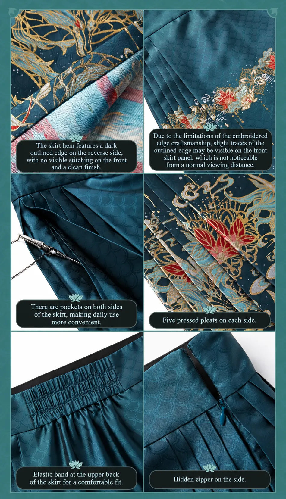 Dan Heng Imbibitor Lunae Mamian Skirt fabric texture and dragon motif details with model fit reference