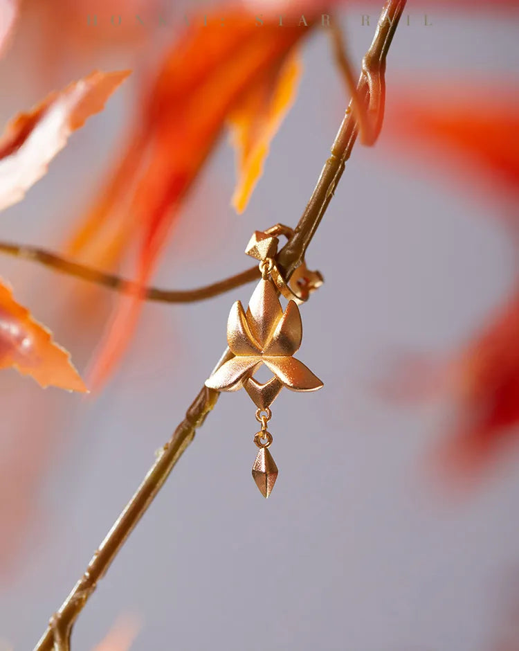 Honkai Star Rail Dan Heng Imbibitor Lunae Impression Series Water Lotus Ear Cuff with gold lotus design