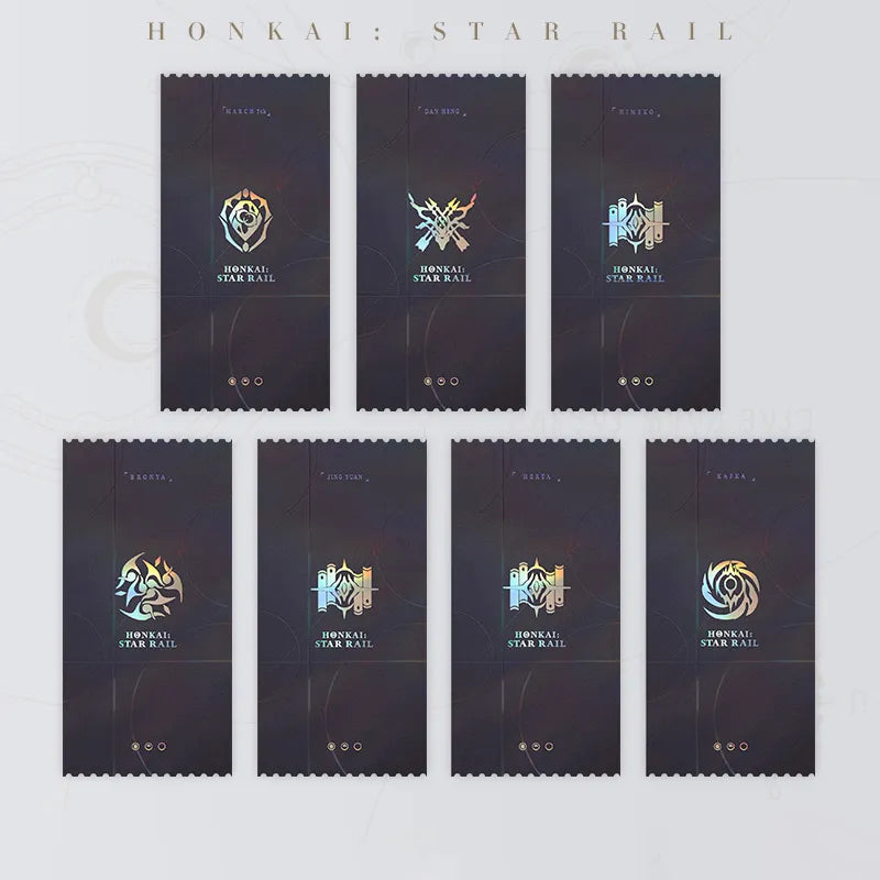 Honkai: Star Rail Departure Countdown Series Holographic Commemorative Ticket Set back designs
