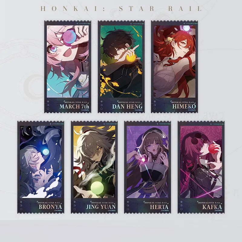 Honkai: Star Rail Departure Countdown Series Holographic Commemorative Ticket Set front designs