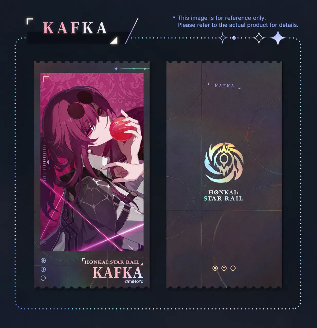 Kafka holographic commemorative ticket front and back