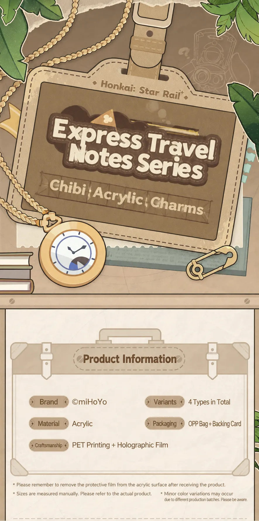 Express Travel Notes Chibi Acrylic Charm and Stand Set product information