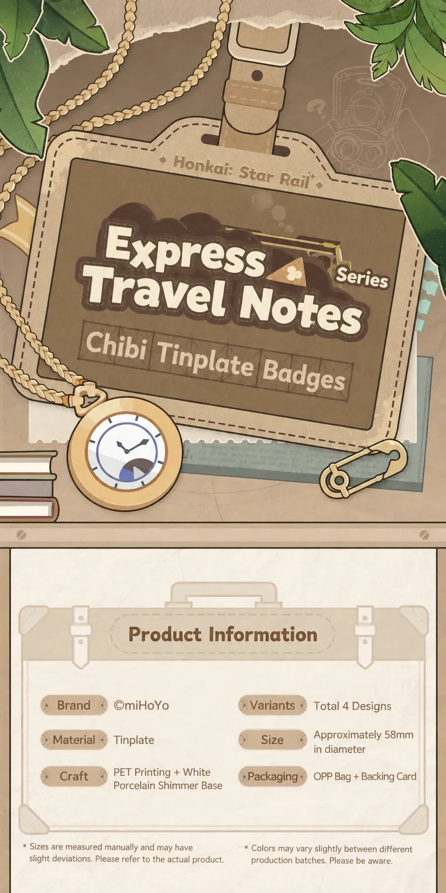 Express Travel Notes Chibi Tinplate Badge product information