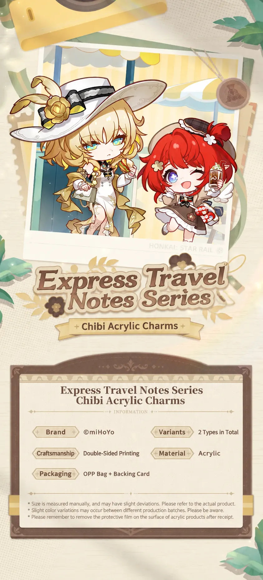 Tribbie and Aglaea Chibi Acrylic Charms product details