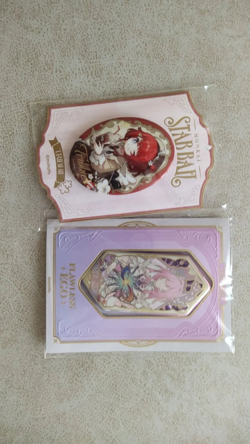 Honkai: Star Rail Express Travel Notes Tinplate-Abzeichen – Tribbie & Aglaea