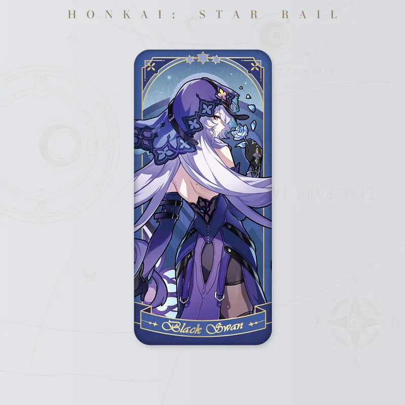 Honkai Star Rail Black Swan Fable of the Stars Series tinplate badge featuring purple celestial character artwork