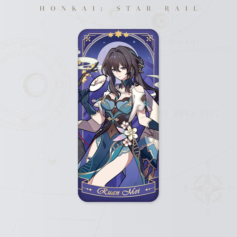 Honkai Star Rail Ruan Mei Fable of the Stars Series tinplate badge featuring teal clothing and floral details
