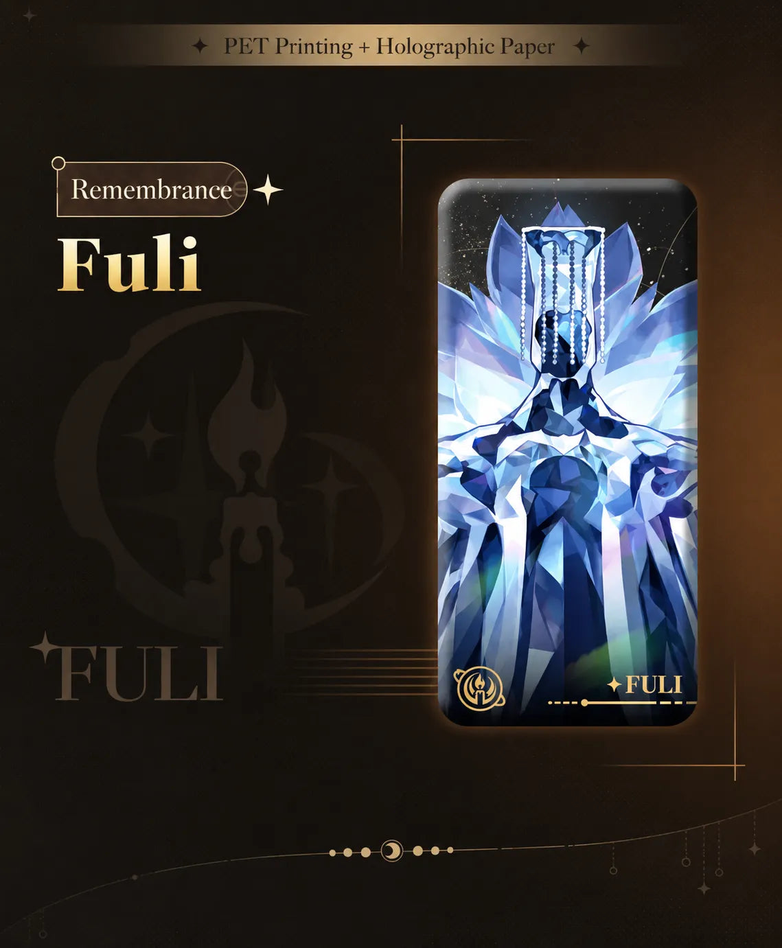 Fuli Remembrance badge with holographic crystalline artwork