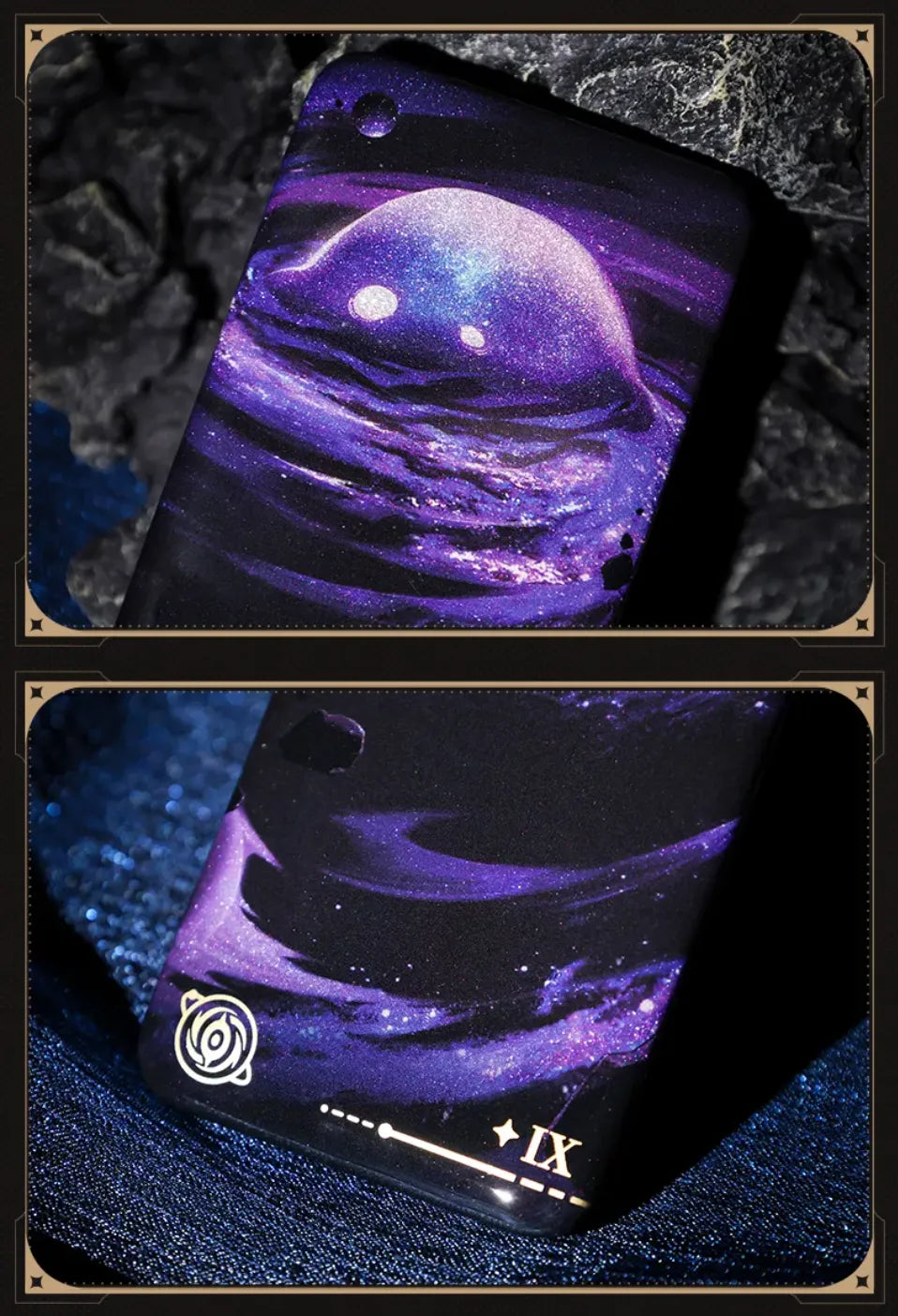 Fables About the Stars tinplate badges shimmering surface details