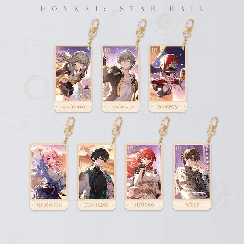Honkai: Star Rail Festive Gifts Series Acrylic Charms featuring seven character designs