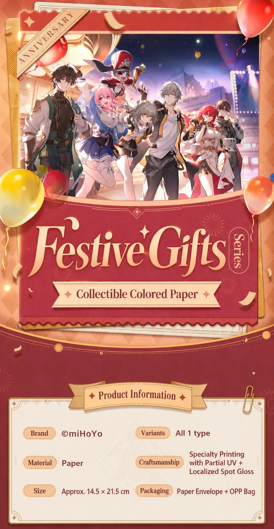 Festive Gifts Series Shikishi Art Board featuring anniversary character artwork