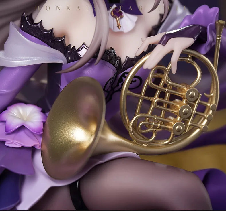 The Herta LIVE Ver. figure with flowing hair and musical display base