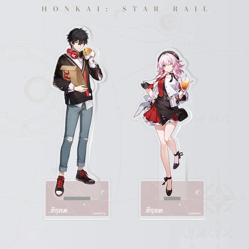 Gourmet Sailing Series Acrylic Standees featuring Dan Heng A Ver. and March 7th A Ver. on a white background