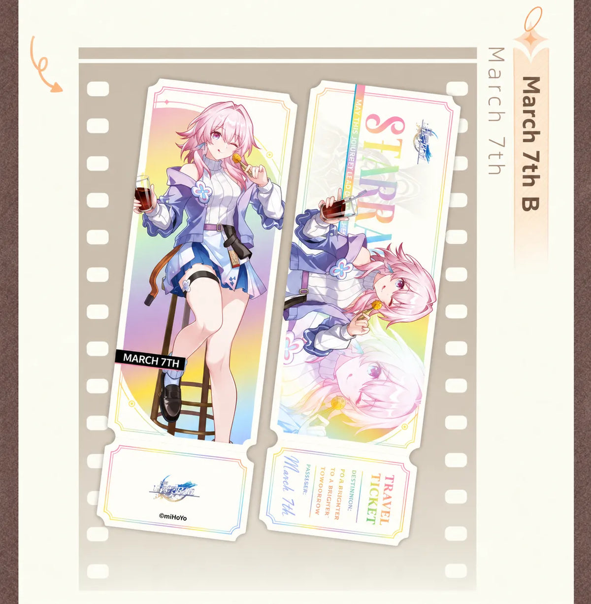 Gourmet Sailing Series March 7th B Ver. Holographic Collectible Ticket front and back designs