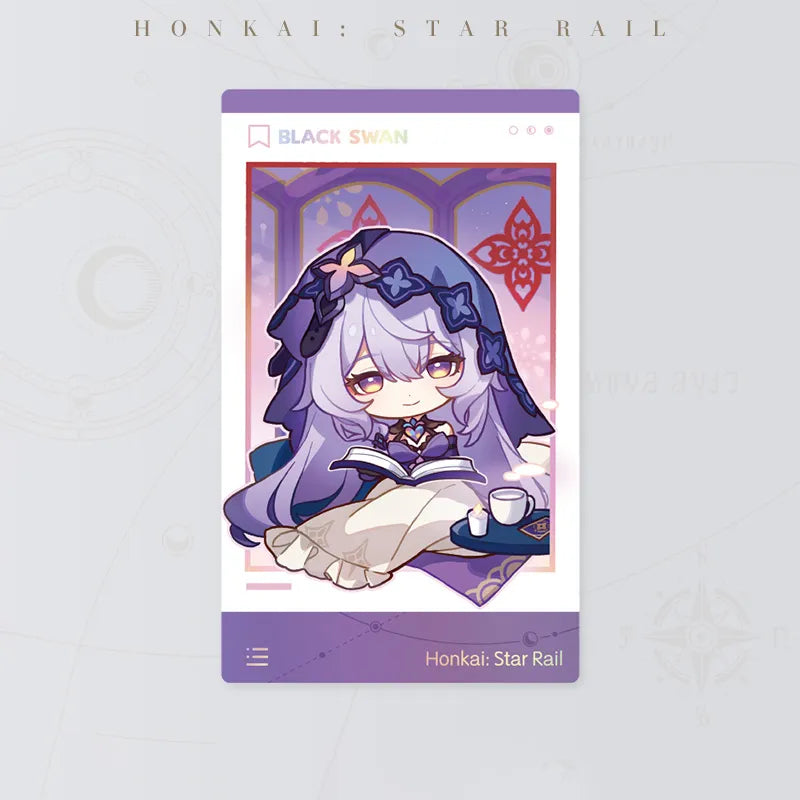 Honkai: Star Rail Happy New Year Series Black Swan Card front and back designs